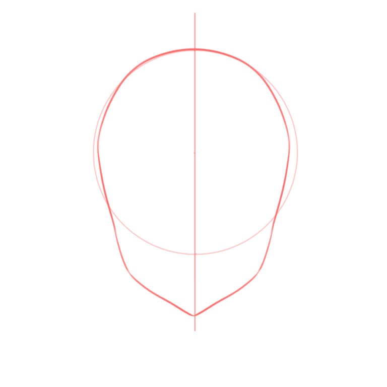 How to draw the head and face animestyle guideline front view