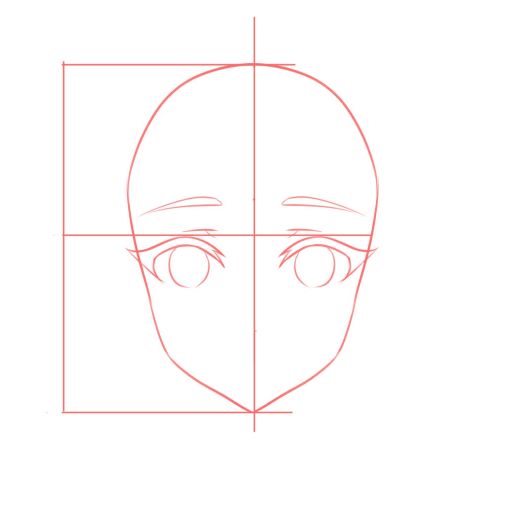 How to draw the head and face – anime-style guideline front view tutorial –  Mary Li Art
