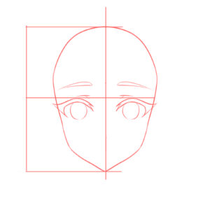 How to draw the head and face – anime-style guideline front view ...