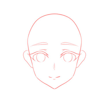 How to draw the head and face – anime-style guideline front view ...