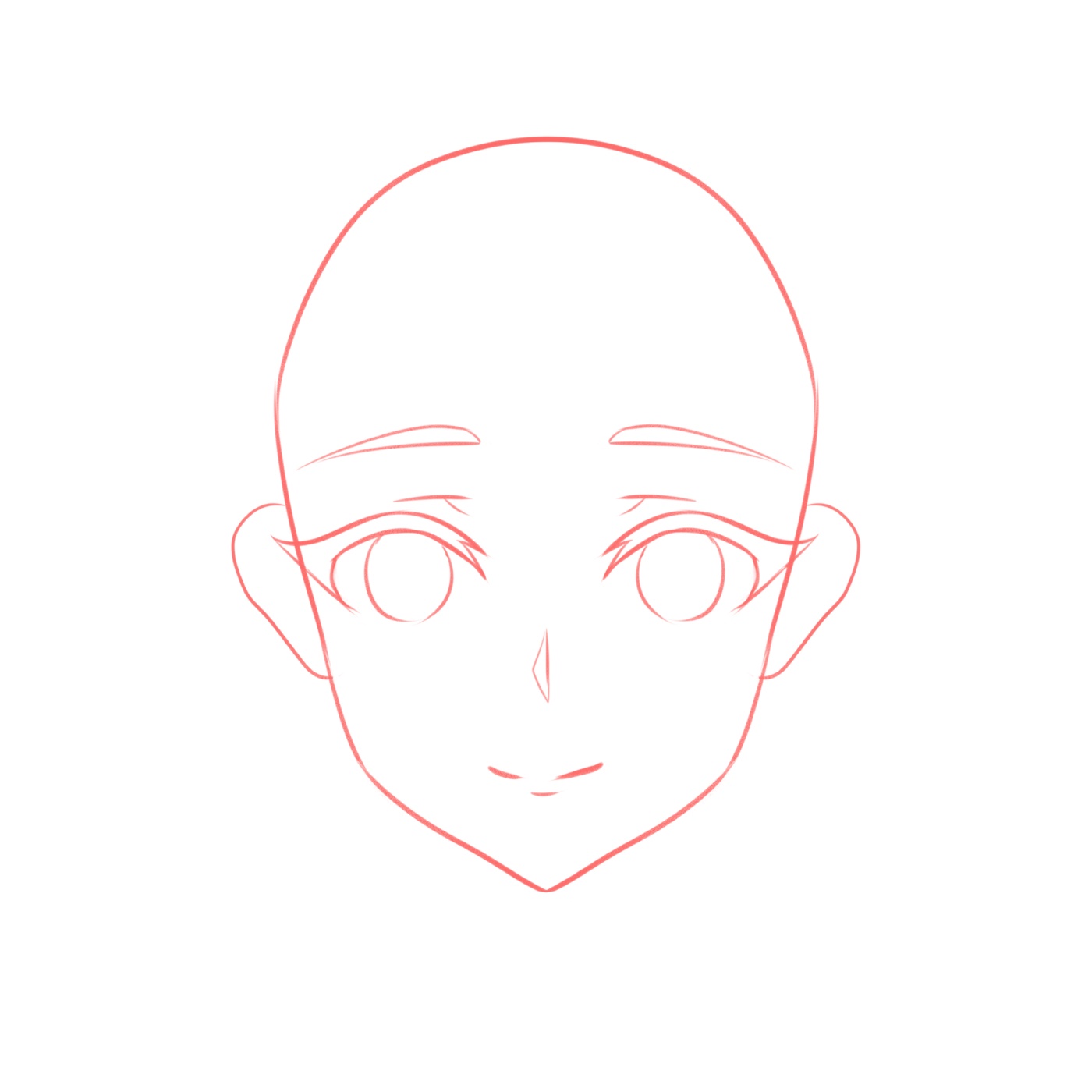 How To Draw The Head And Face Anime Style Guideline Front View Tutorial Mary Li Art