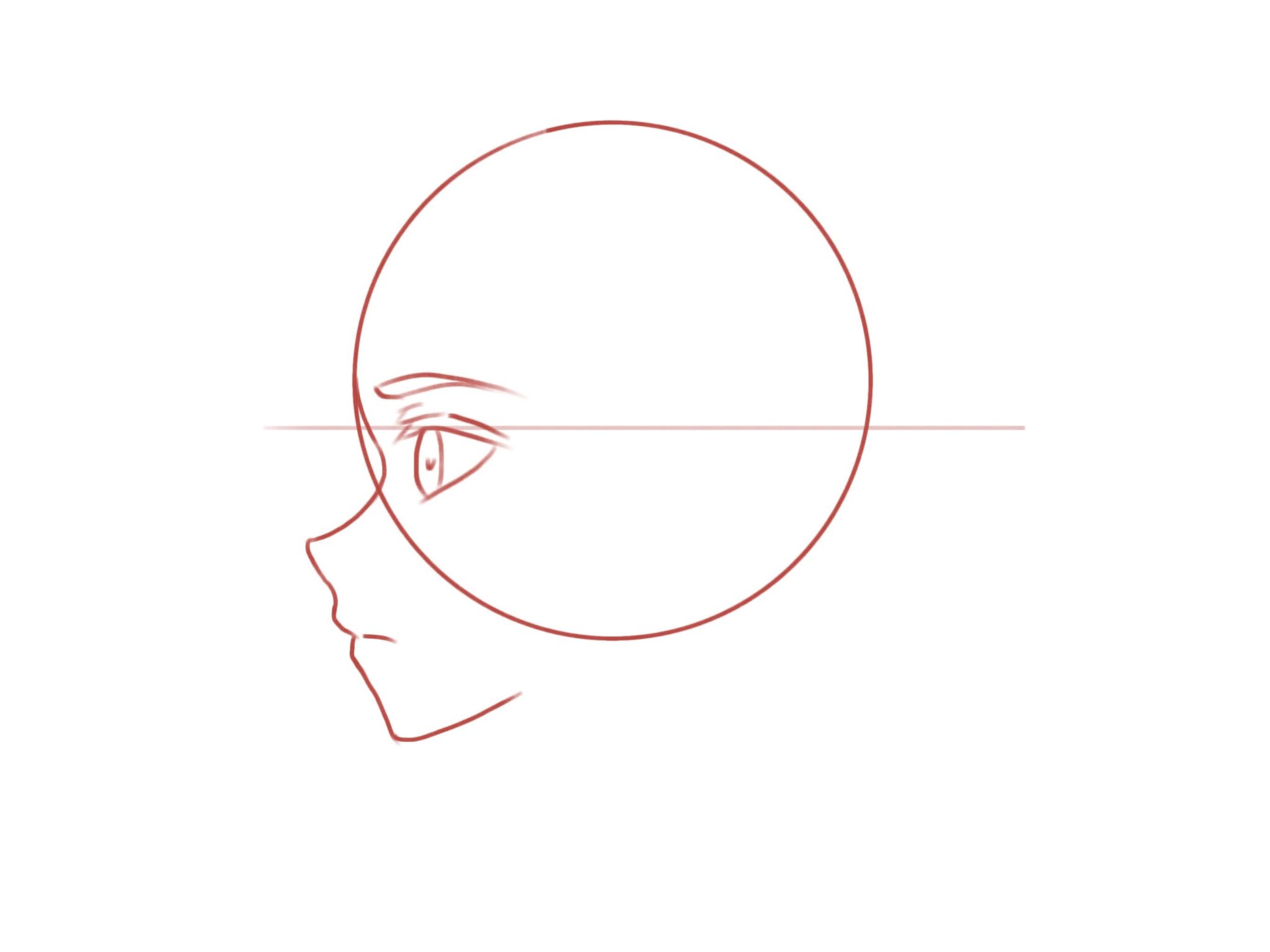 How to Draw the Head and Face – Anime-style Guideline Side View Drawing