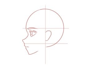 How To Draw The Head And Face – Anime-style Guideline Side View Drawing 