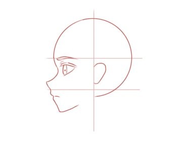 How to Draw the Head and Face – Anime-style Guideline Side View Drawing ...