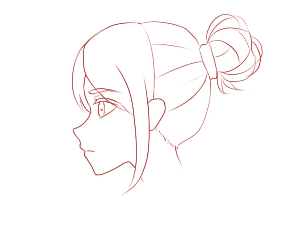 Side Profile Face Drawing Anime